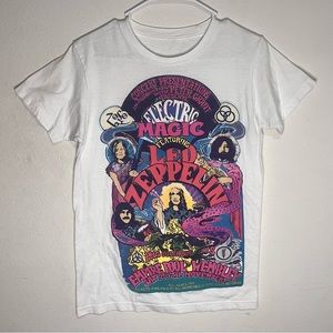 Led Zeppelin Electric Magic 2011 White Band T-Shirt Sz Small